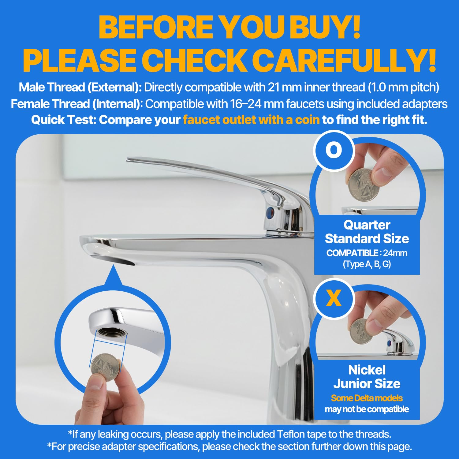 [Bundle pack] Premium Washbasin Faucet Filter + Refill Filter (6Head)