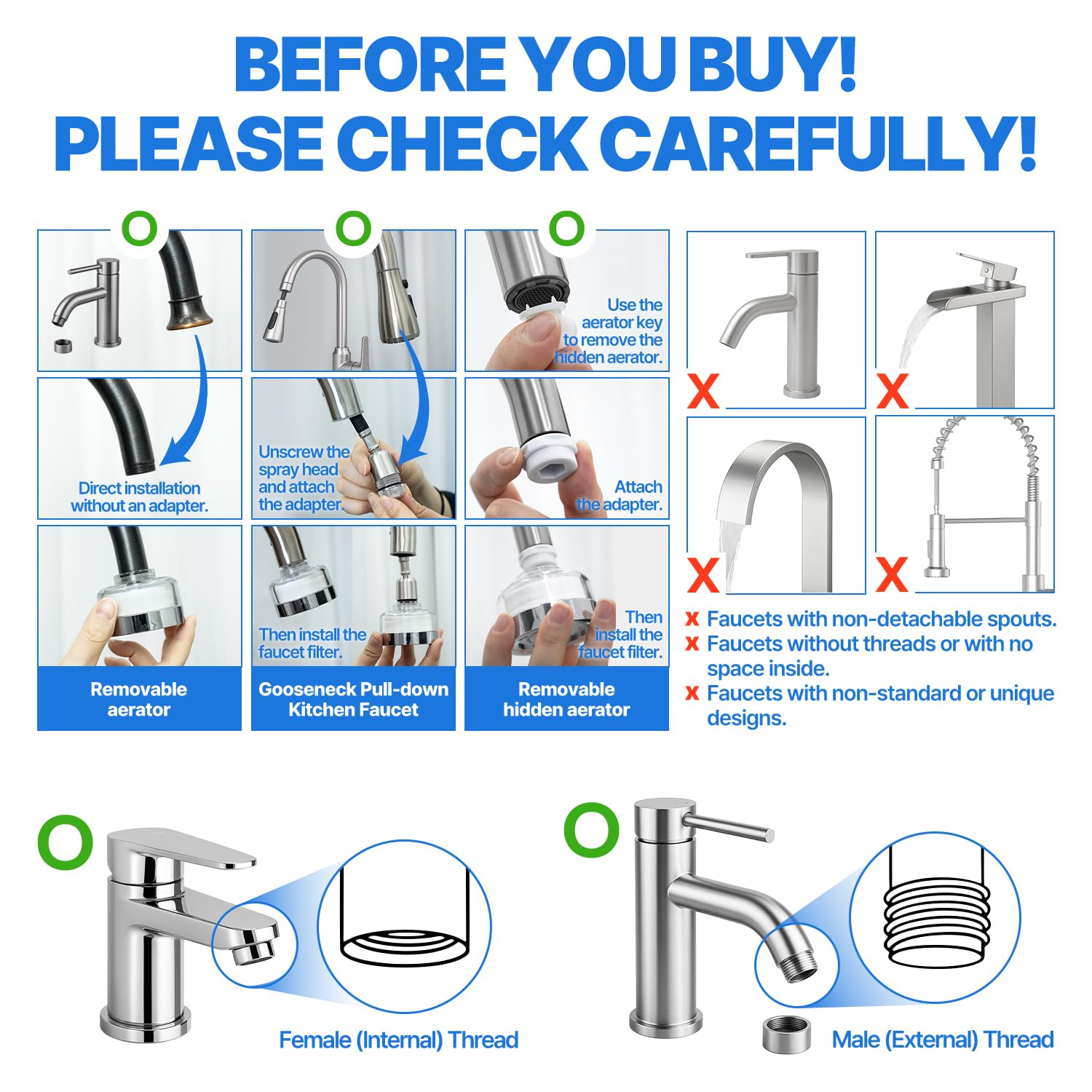 [Bundle pack] Premium Washbasin Faucet Filter + Refill Filter (6Head)
