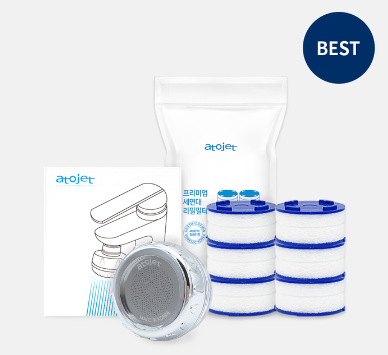 [Bundle pack] Premium Washbasin Faucet Filter + Refill Filter (6Head)